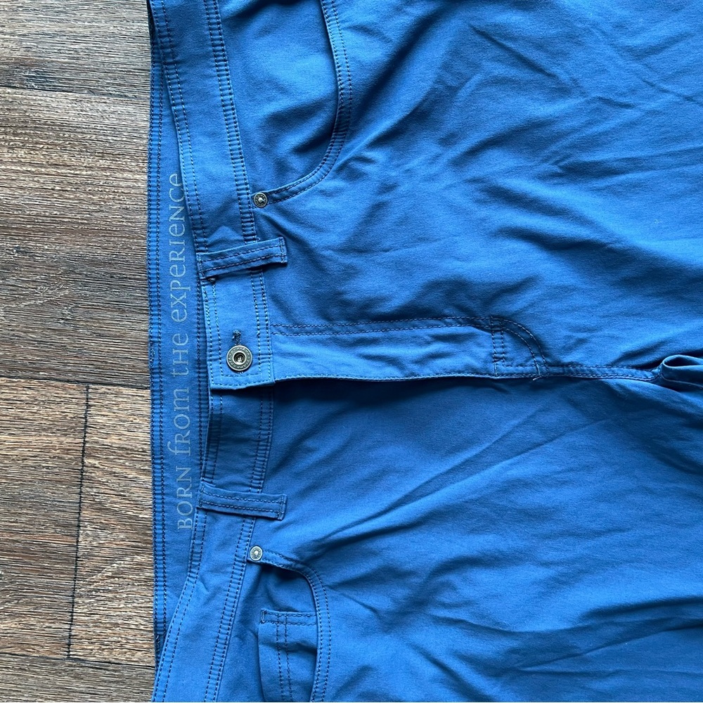 PrAna Brion pant II blue stretch nylon outdoor hiking athletic pants 40x32 - Picture 2 of 11